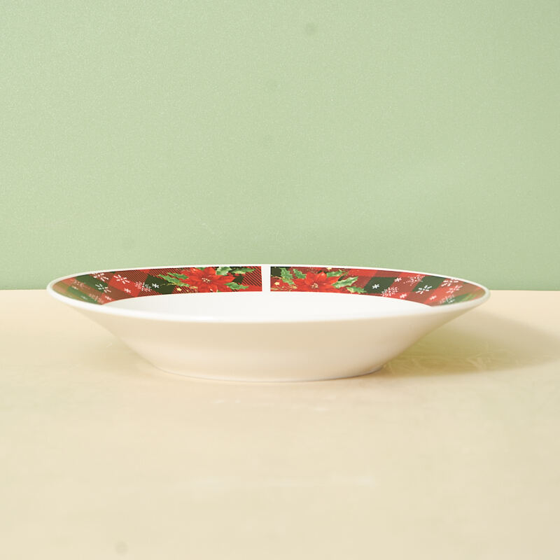 Commercial-Grade Dinner Plates Christmas Ceramic Dinnerware Set Custom American Design for Hotels & Restaurants details