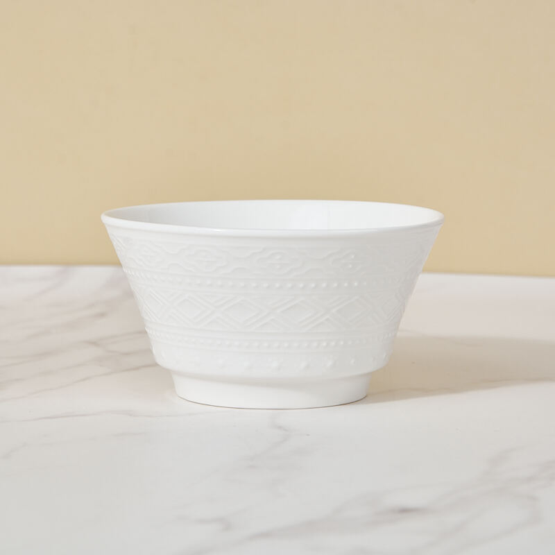 High-end Nordic-style Ceramic Tableware Set Embossed Patterns Dishwasher Safe Sustainable Customizable Restaurant Dinnerware for details