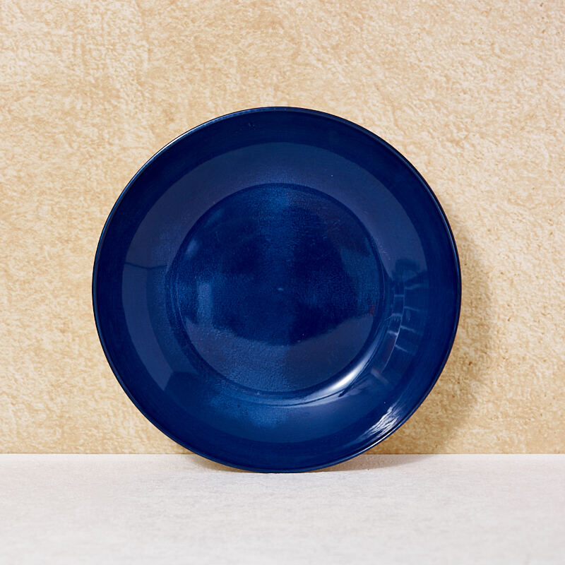 Blue Porcelain Plate Set Customizable Microwave/Oven Safe Minimalist Design Sustainable for Family Gatherings Hotels Restaurants supplier
