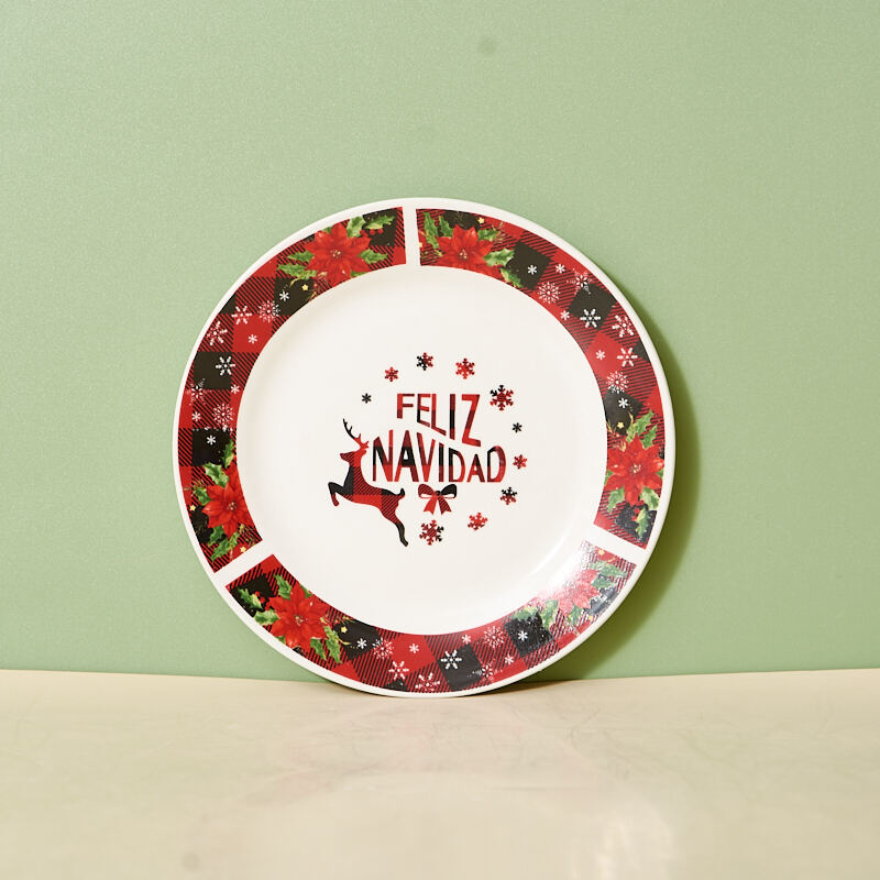 Commercial-Grade Dinner Plates Christmas Ceramic Dinnerware Set Custom American Design for Hotels & Restaurants details