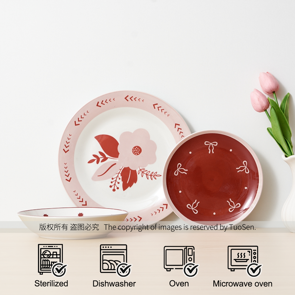 Wholesale Custom Made White Porcelain Ceramic Plates in Various Sizes Suitable for Household  Dishwasher Microwave Safe details