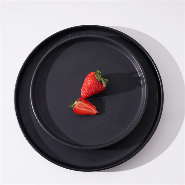 Complete your dining collection with a stylish black plate se