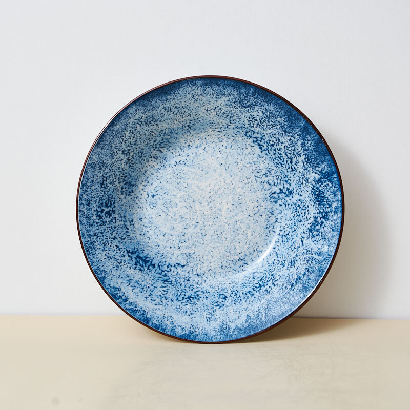 Eco-Friendly Ceramic Blue Plate Sets Classic Design Porcelain Utensils Wholesale for Home and Hotel Dinnerware details