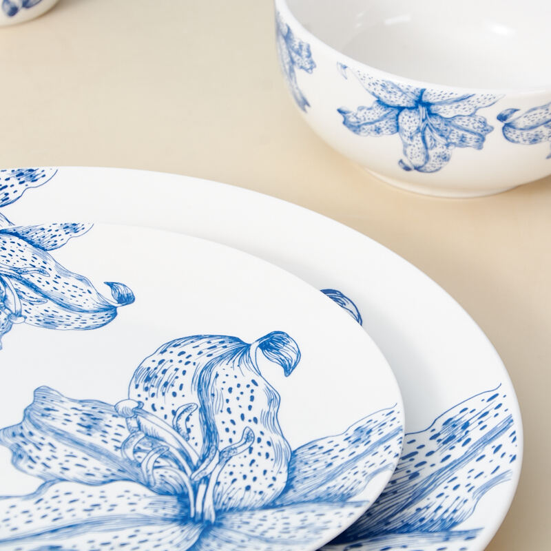 Wholesale 20-Piece Ceramic Daily Use Dinnerware Set Classic Design for Home & Hotels Includes Plates Bowls Cups details