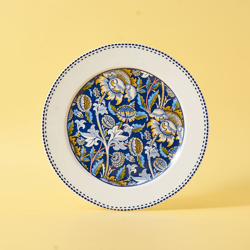 Newly Designed Ceramic Tableware with Green Floral Dinner Plate Patterns Dinnerware Sets for Daily Use supplier