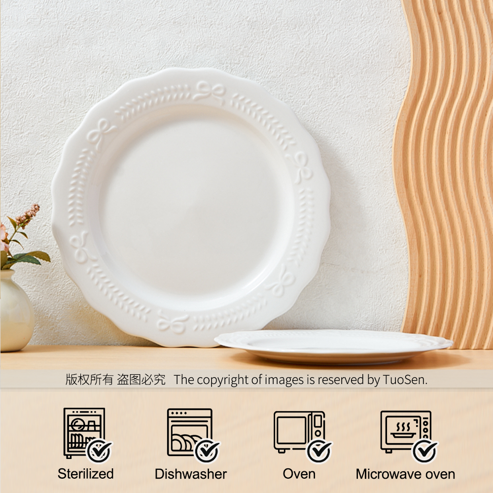 Elegant Embossed Porcelain Tableware Sets for Weddings Parties Hotels Durable Dishwasher/microwave Safe Customized Wholesale supplier