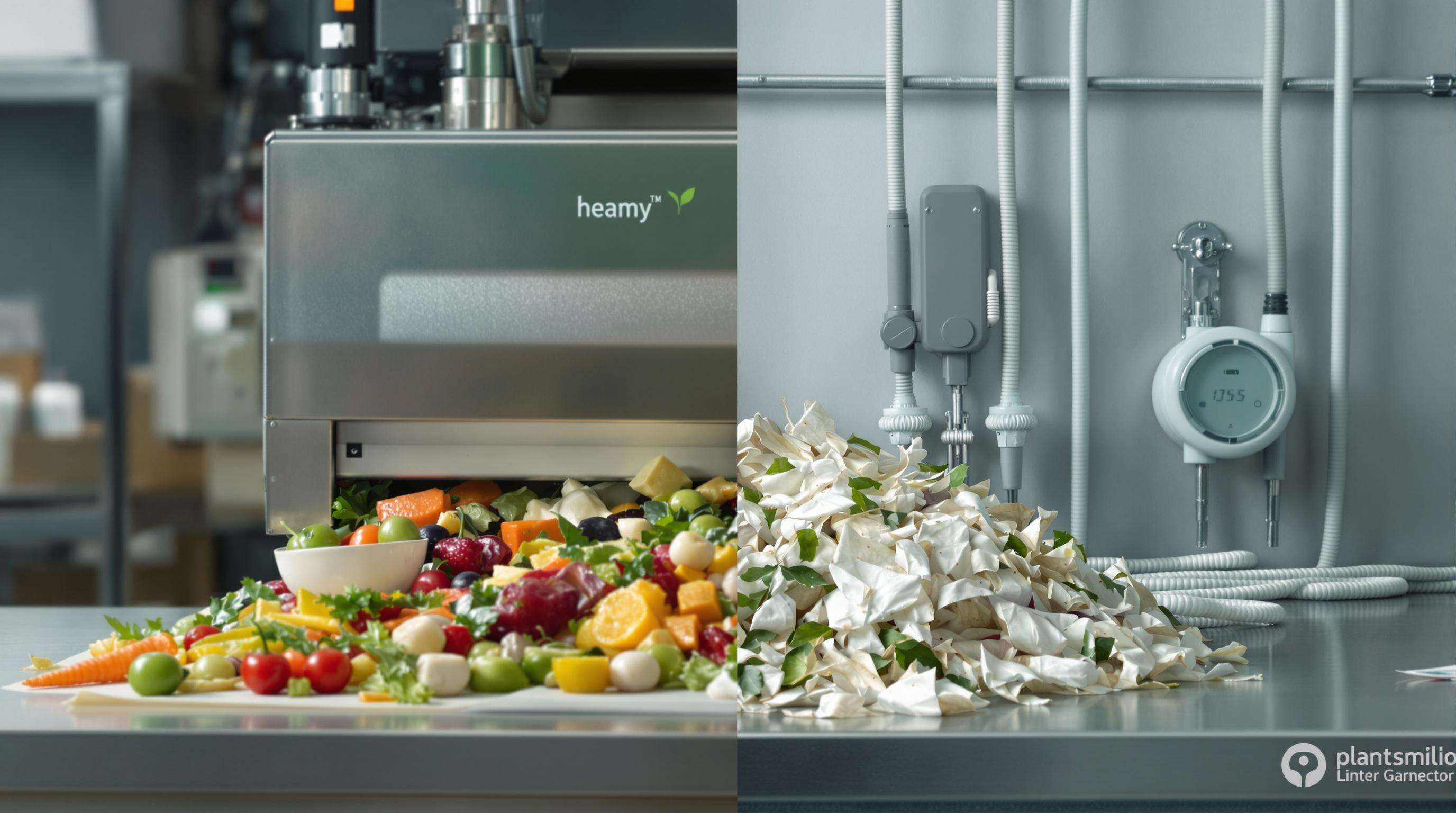 Scene illustrating vacuum packaging reducing food waste alongside increased energy use and eco-friendly packaging materials