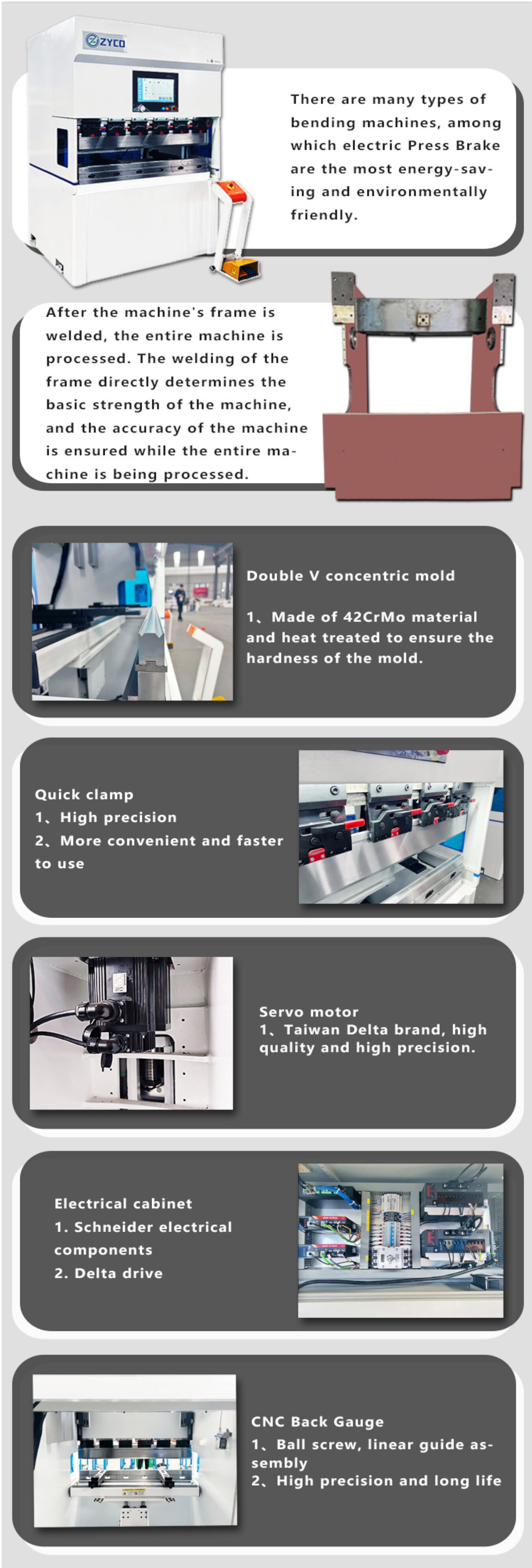 3T 200mm 6T 400mm 30T 1250mm Full Electric Press Brake Servo Cnc Electric Metal Bending Machine factory