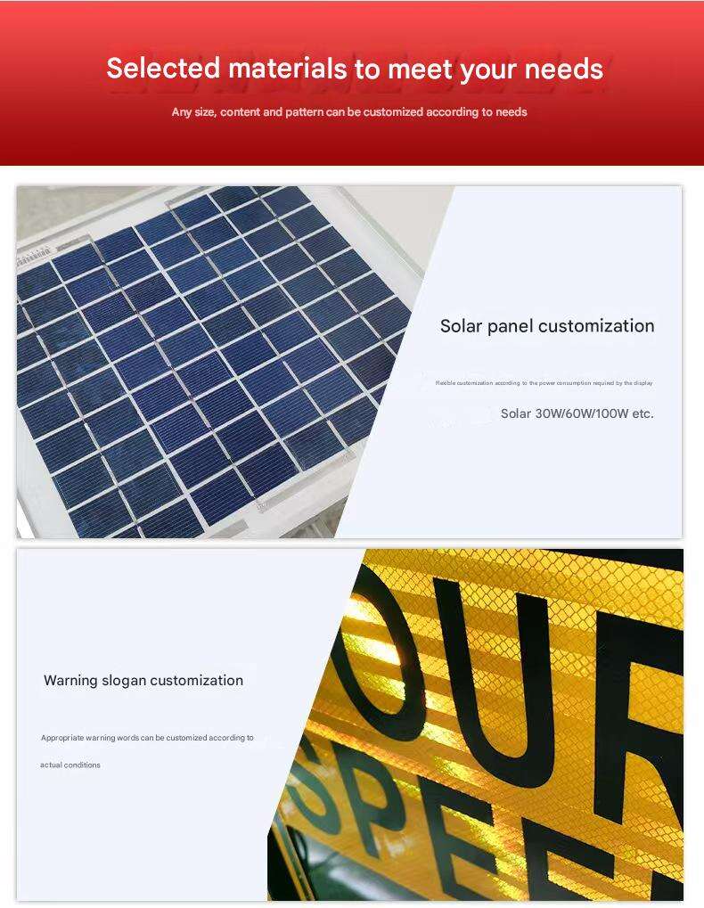 Custom Solar-Powered LED Traffic Signs Reflective Board Any Type Speed Radar Sign Flashing Road Traffic Sign supplier