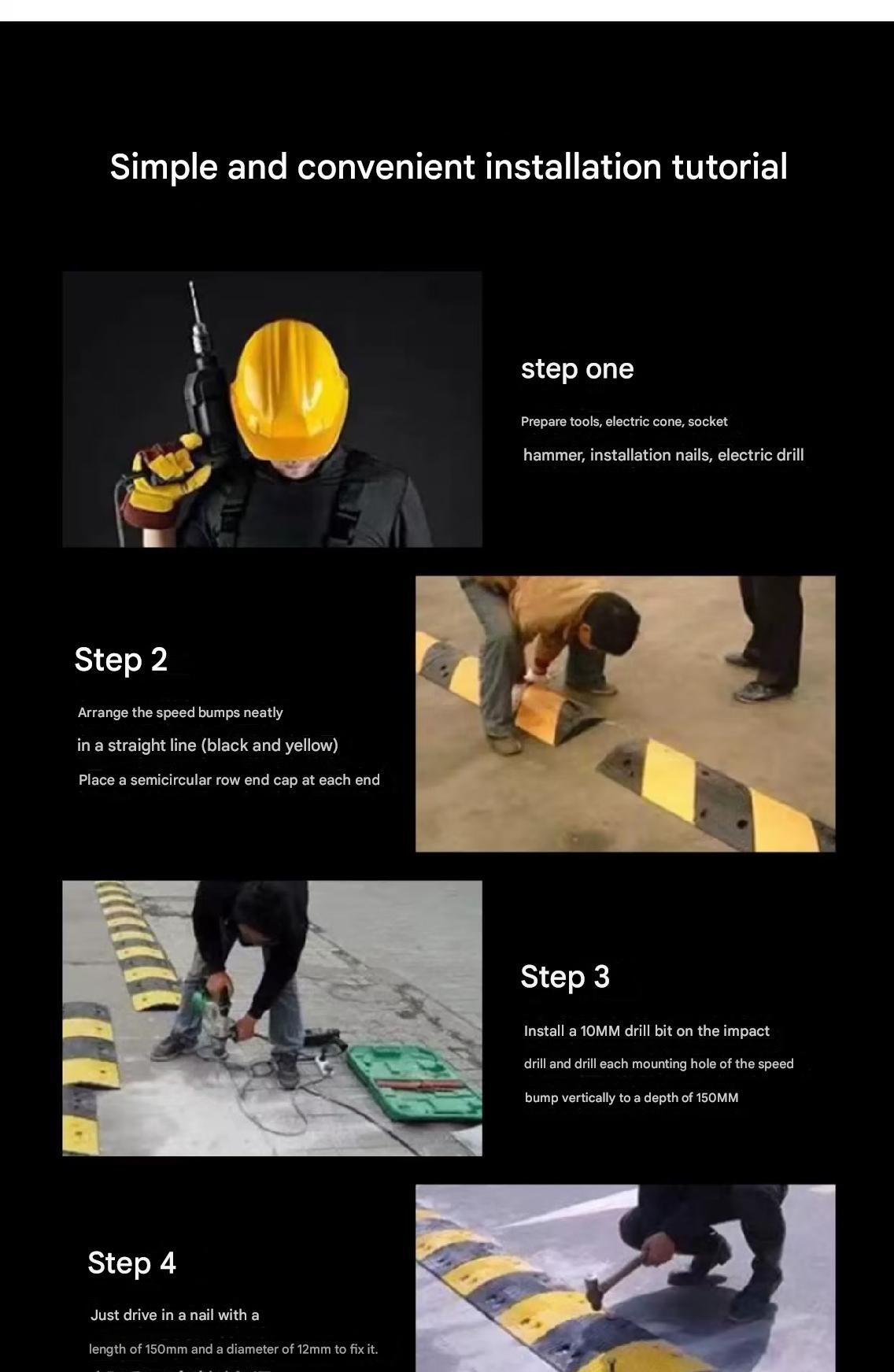 Flexible Rubber Material Highway Road Rubber Speed Bump factory