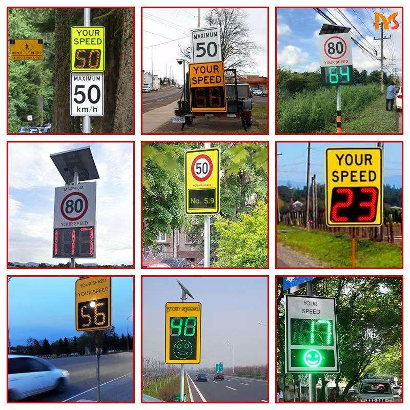 Custom Solar-Powered LED Traffic Signs Reflective Board Any Type Speed Radar Sign Flashing Road Traffic Sign manufacture
