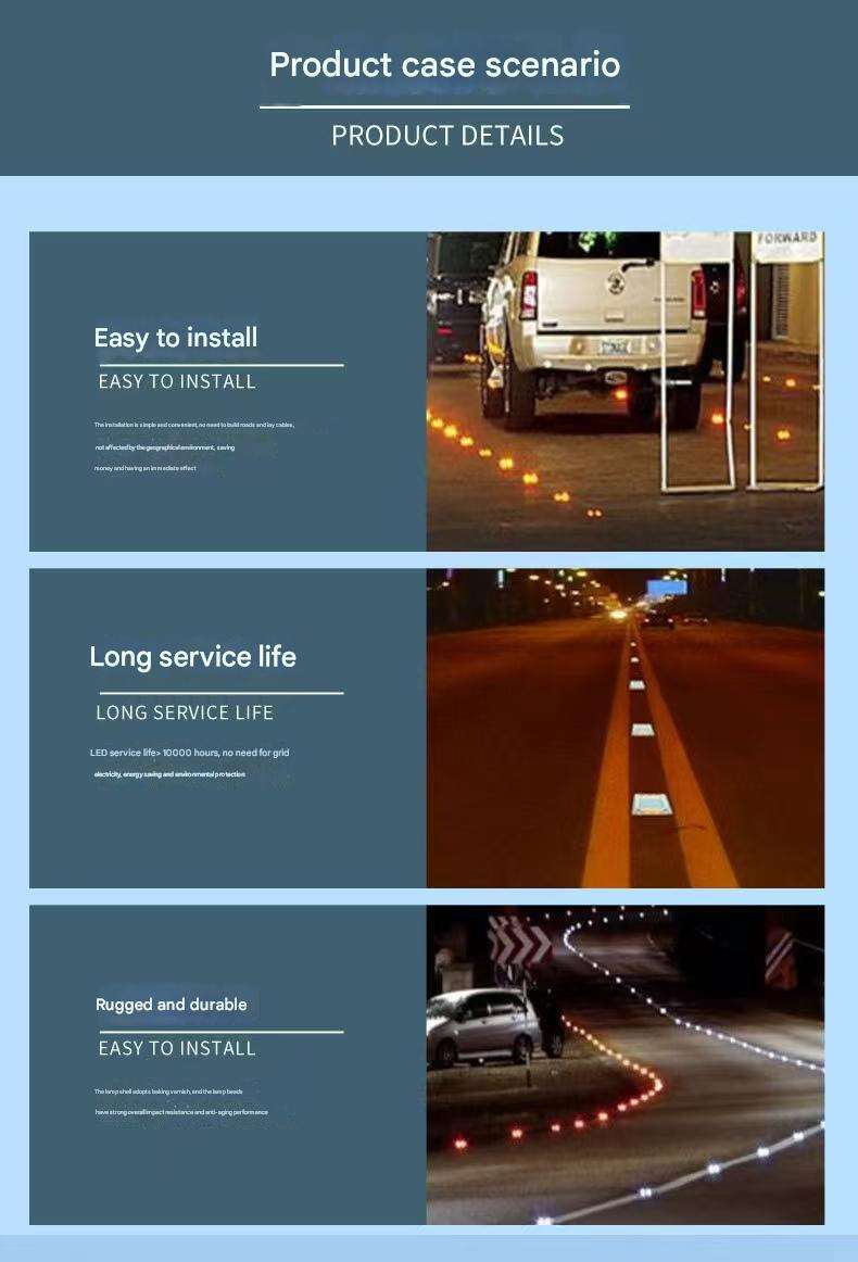 Ultrathin Solar LED Road Stud Super Bright Blue Black Steel Base Waterproof Glass Top Topsafe Traffic Cones Warning Light IP68 manufacture