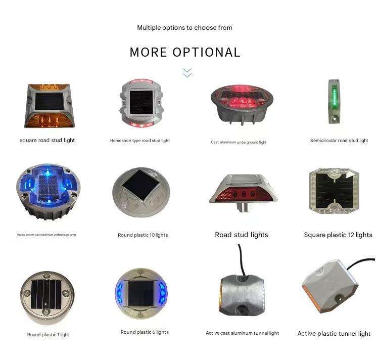 Ultrathin Solar LED Road Stud Super Bright Blue Black Steel Base Waterproof Glass Top Topsafe Traffic Cones Warning Light IP68 details