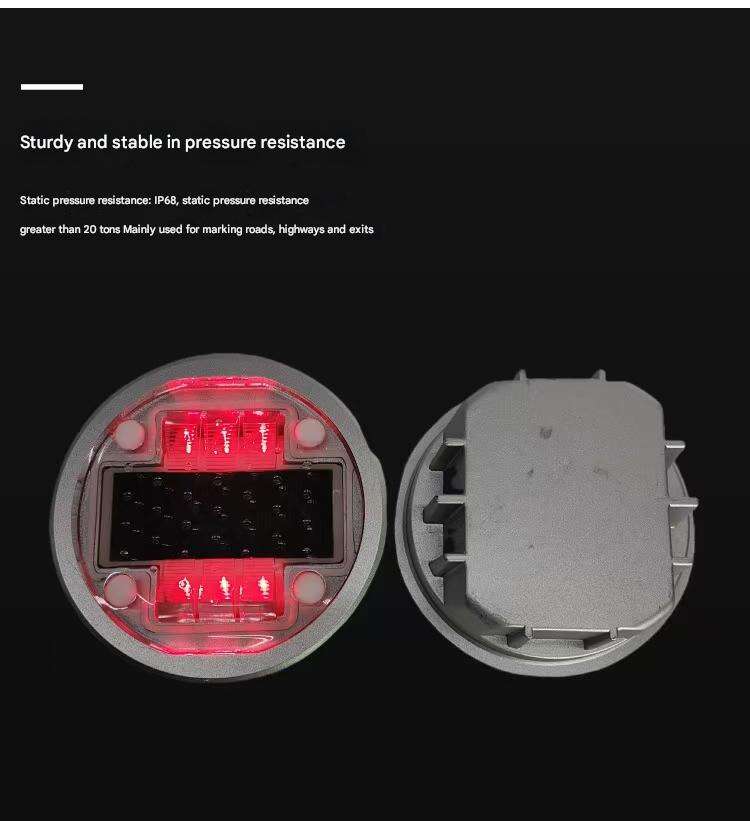 Ultrathin Solar LED Road Stud Super Bright Blue Black Steel Base Waterproof Glass Top Topsafe Traffic Cones Warning Light IP68 factory