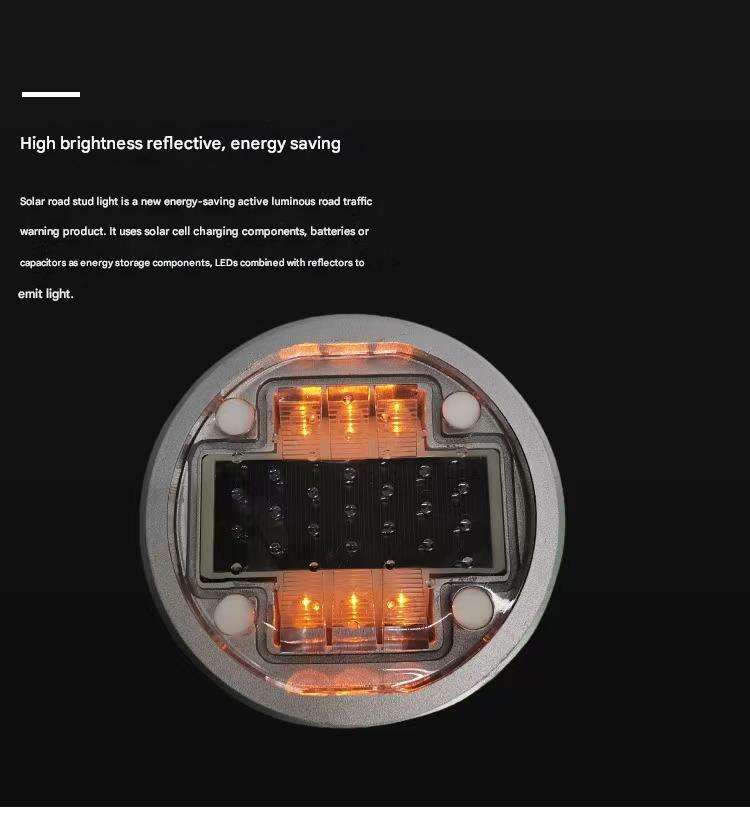 Ultrathin Solar LED Road Stud Super Bright Blue Black Steel Base Waterproof Glass Top Topsafe Traffic Cones Warning Light IP68 manufacture