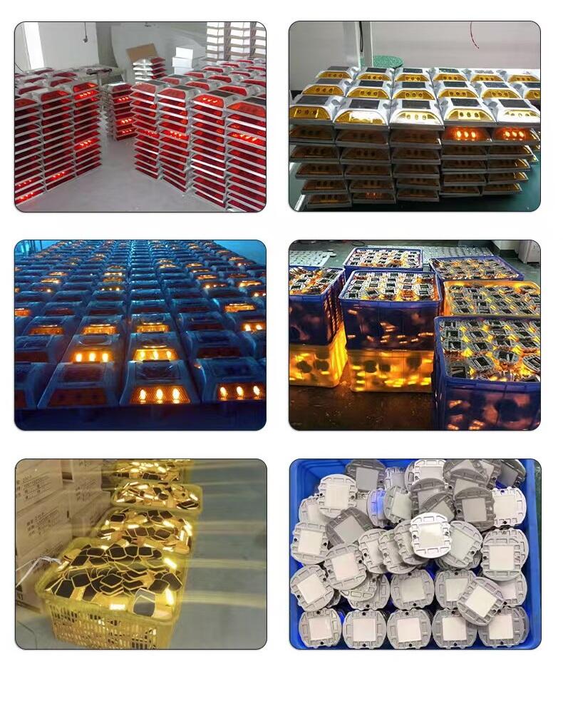 Ultrathin Solar LED Road Stud Super Bright Blue Black Steel Base Waterproof Glass Top Topsafe Traffic Cones Warning Light IP68 factory