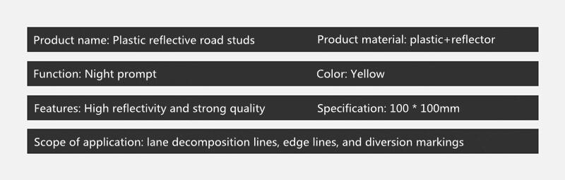 Plastic Cat Eye Road Stud Reflective Markers Raised Pavement Marker Road Stud manufacture