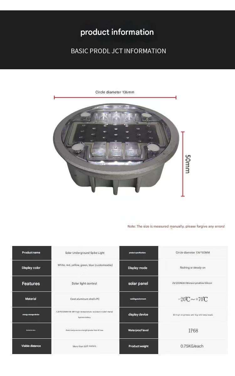 Ultrathin Solar LED Road Stud Super Bright Blue Black Steel Base Waterproof Glass Top Topsafe Traffic Cones Warning Light IP68 manufacture
