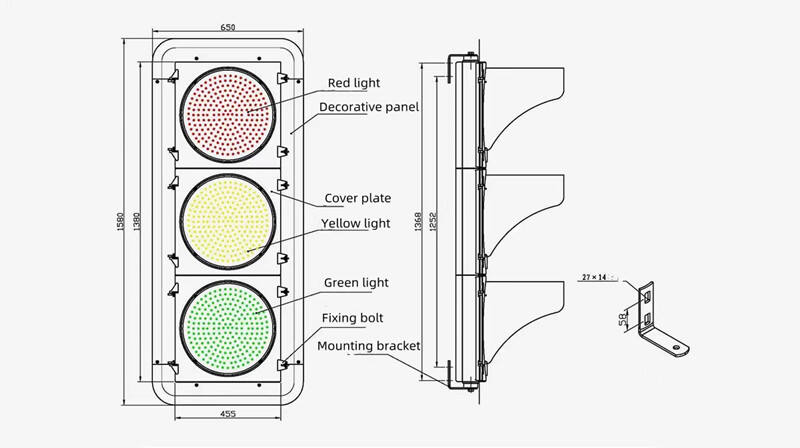 Traffic Mobile Portable Three-color Traffic Led Traffic signal Light details