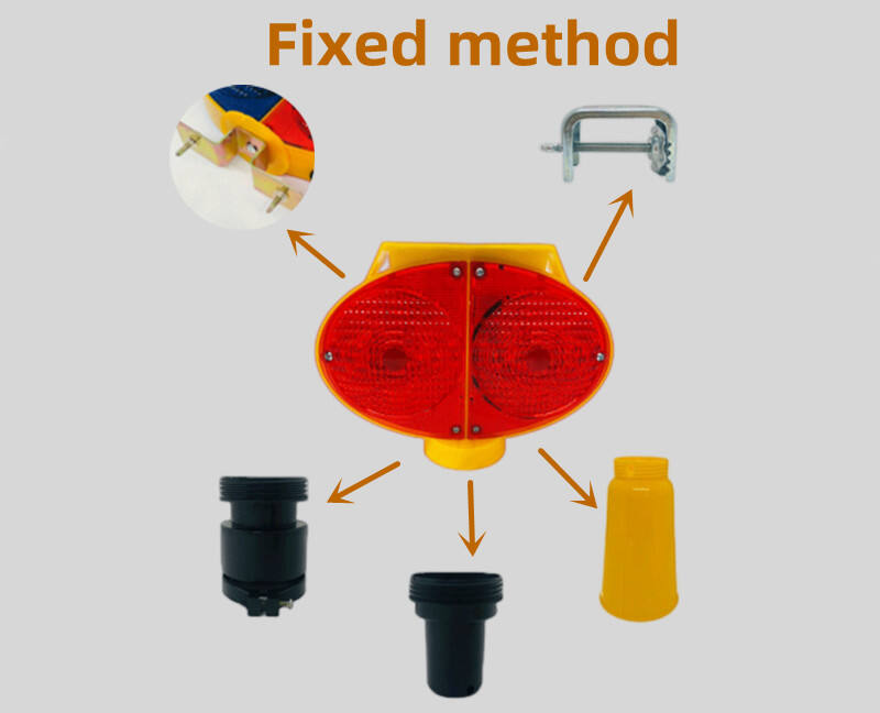 Road Bicolor Flashing Warning Led Light Solar Powered Barricade Strobe Safety Lamp supplier