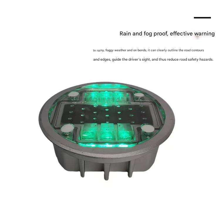 Ultrathin Solar LED Road Stud Super Bright Blue Black Steel Base Waterproof Glass Top Topsafe Traffic Cones Warning Light IP68 details