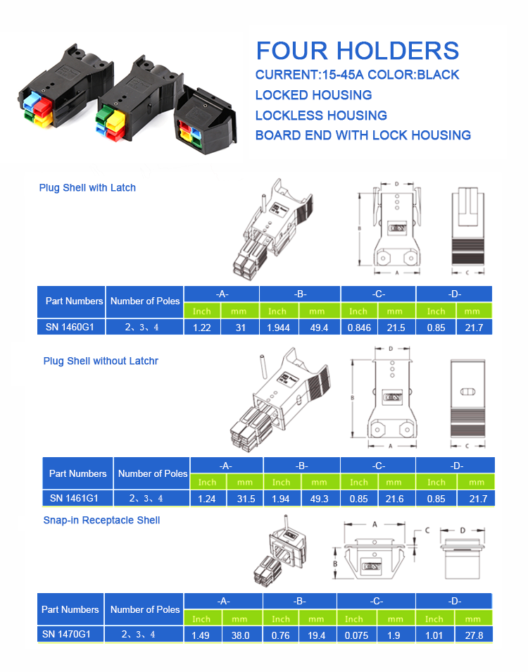 30A Electric Vehicle Battery Connector details