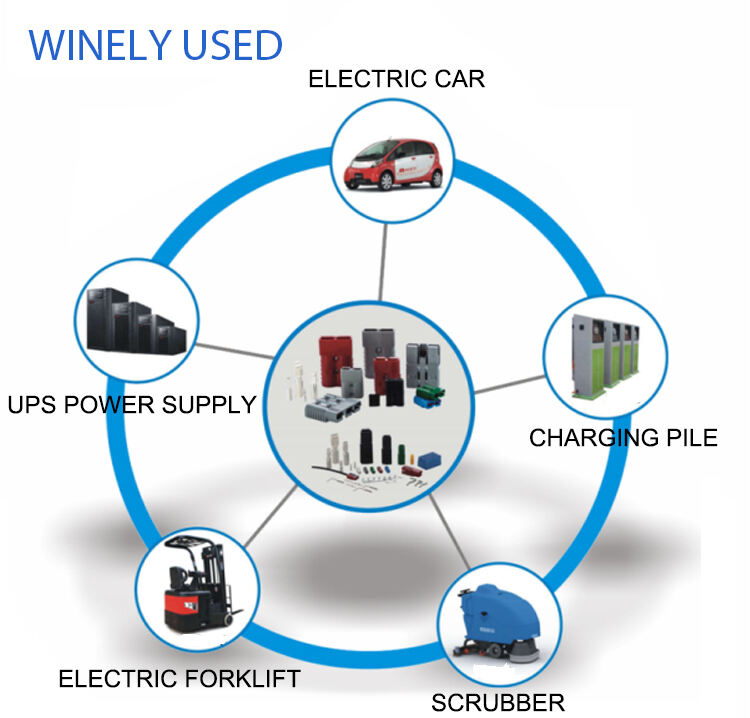 SES Mini 2-Pin Battery Power Connector 15-45A Modular Power Adaptor Male/Female Copper Contact & PC Housing details