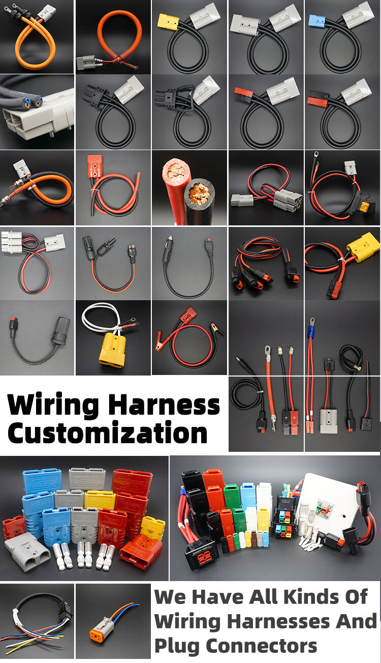 Factory Custom High Quality Anderson Connector Plug to Solar Connector /crocodile Clip Wiring Harness details