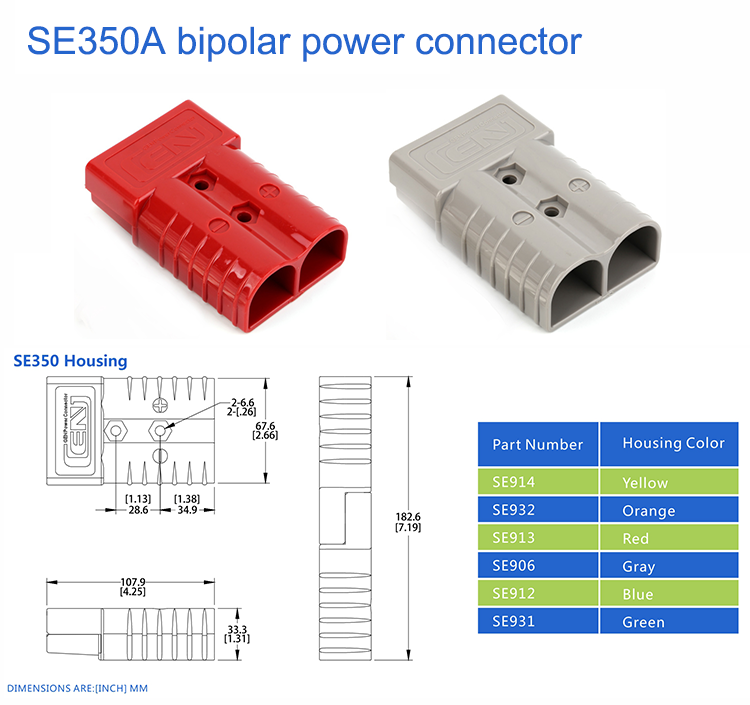 Gen SE350 Power Connector 600 Amp Quick Connect Battery Charger Plug Smh 350A Adaptor for Forklift Terminal manufacture