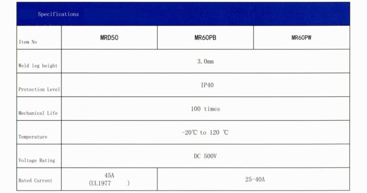 Amass Connector 20-40A 500V DC 3PIN MTD60 MTD60M MTS60 MRD50PB MR60PB MR60PW Lithium Battery Connector details