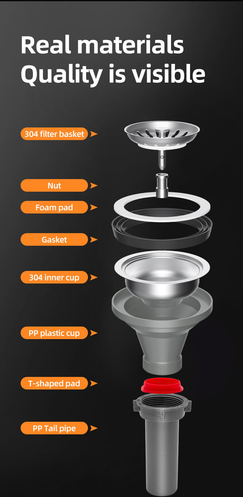 CUPC Kitchen Sinks Easy-to-Install Quick Drainage System with SS 304 Vegetable Washing Basin Strainer in Room details