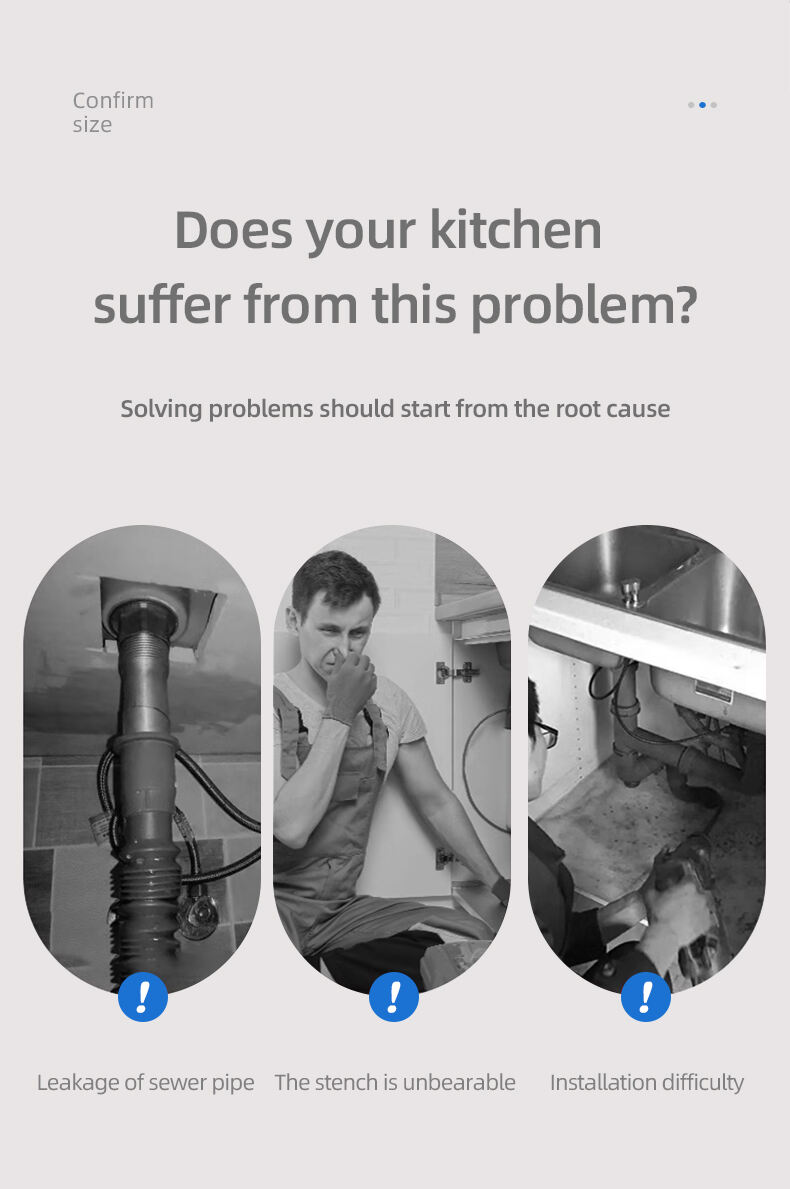 product modern bathroom kitchen double bowl sink drain pipe insect proof and odor proof sink filter drain pipe kitchen-4