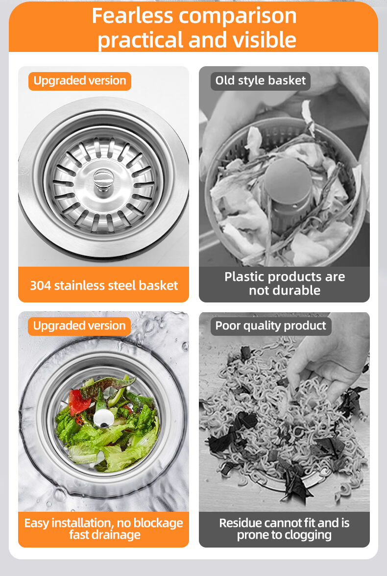 Easy Installation Stainless Steel Kitchen Sink Strainer Factory Price Accessory for Efficient Drainage in Kitchen & House manufacture