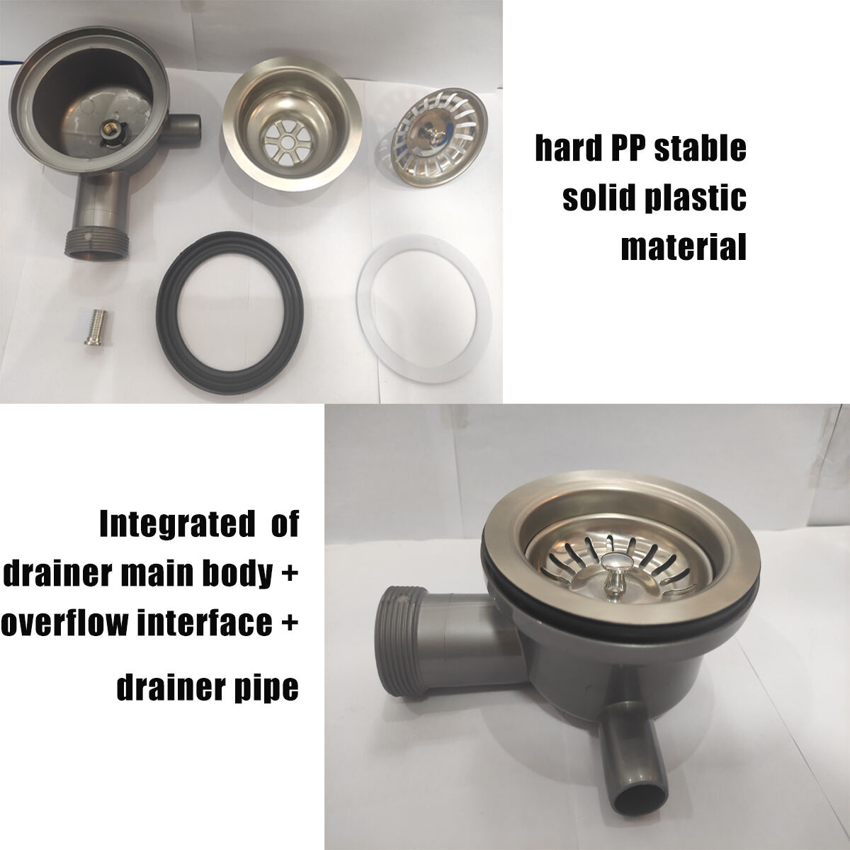 304 kitchen sink strainer with pp material pipe kitchen sink fittings drainer-2