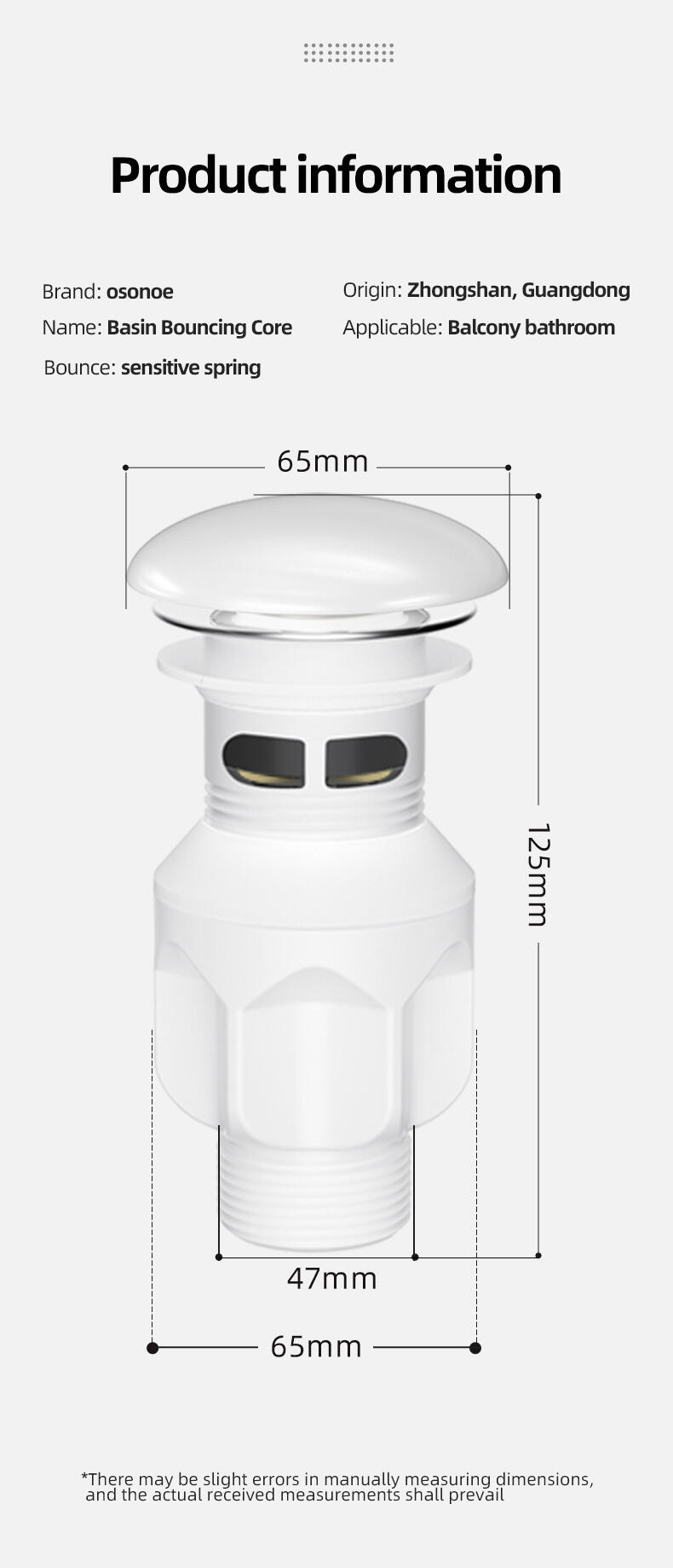 Super Factory Production and Sales of High Quality Bathroom Ceramic Cover Bullet Jumper Drainer details
