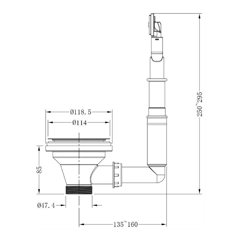 OEM/ODM Super Factory Produce Sink Accessories Round Waste Coupling Kitchen Sink with Overflow High Quality American Drains supplier