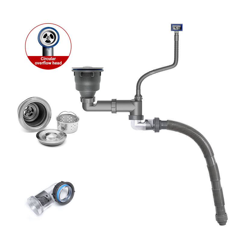 OEM ODM  Factory Kitchen Waste Drain Plug Customized PVD Color Modern Design SS304 Sink Drain for  Kitchen Sink Strainer details