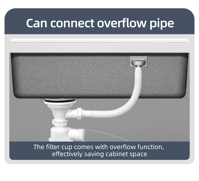 product g15 inches kitchen sink drain assembly high quality p trap stainless steel 304 kitchen drainer basket with overflow-10