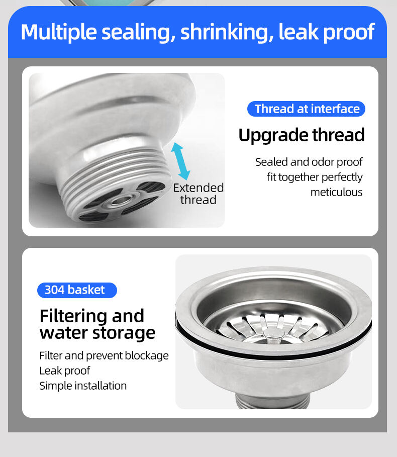 OEM/ODM Factory Cross-border Supply High Quality Modern Kitchen Sink Stainless Steel 304 CUPC Certified Drain and Drain Basket supplier