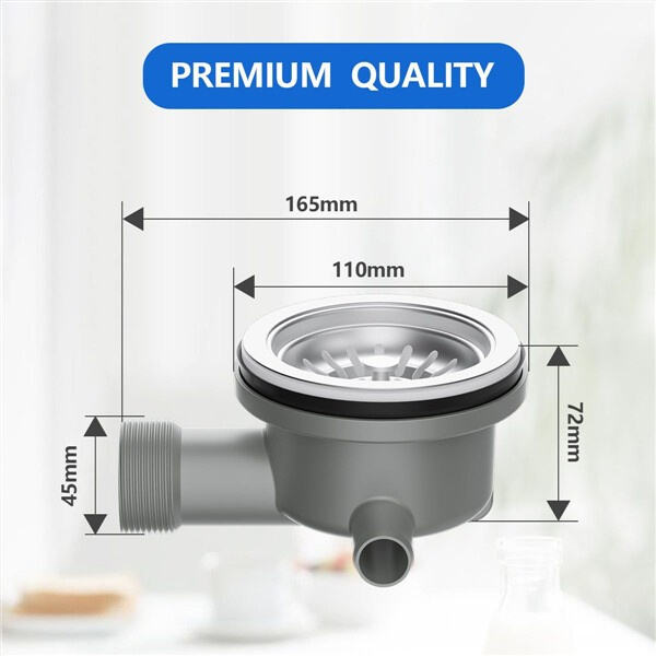 Designed to fit most standard kitchen sinks, ensuring a secure and tight fit.