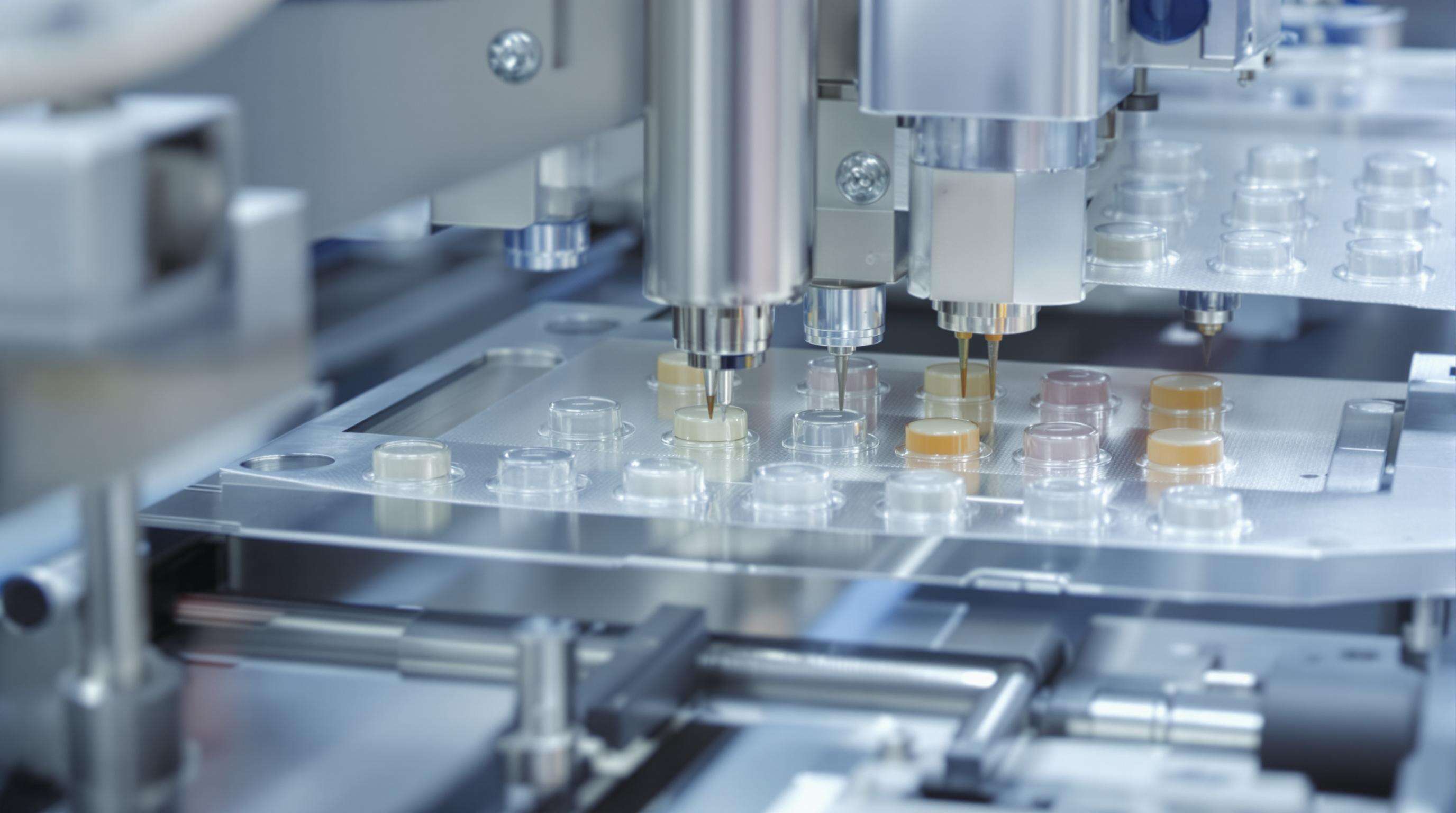 Blister packaging machine thermoforming and sealing tablets under precise conditions