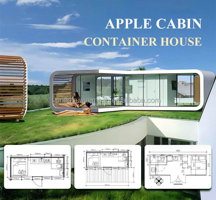 product apple cabin steel pod hotel application stylish and eco friendly hotel office apple container houses for sale384-2