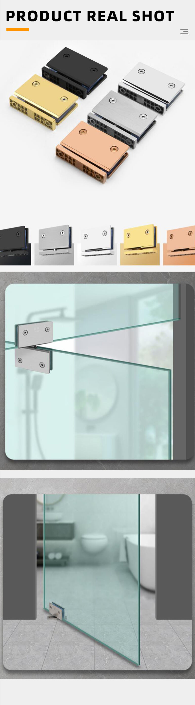 Bathroom Shower Glass Door Clamp Clip Hardware Hinges Stainless Steel 90 Degree Glass Door Clip manufacture