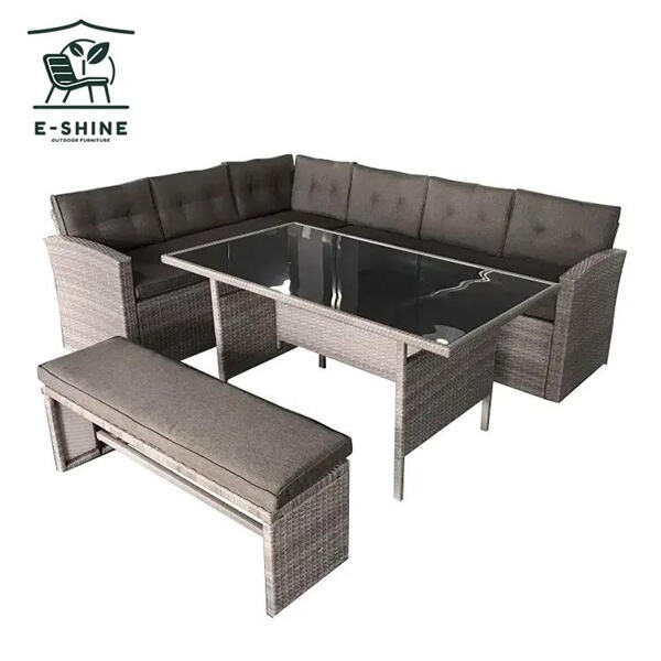 Transforma tu espacio al aire libre con el sofá de esquina de aluminio y ratán