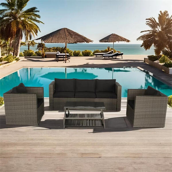 Crea un oasis acogedor con el sofá de esquina de aluminio y ratán