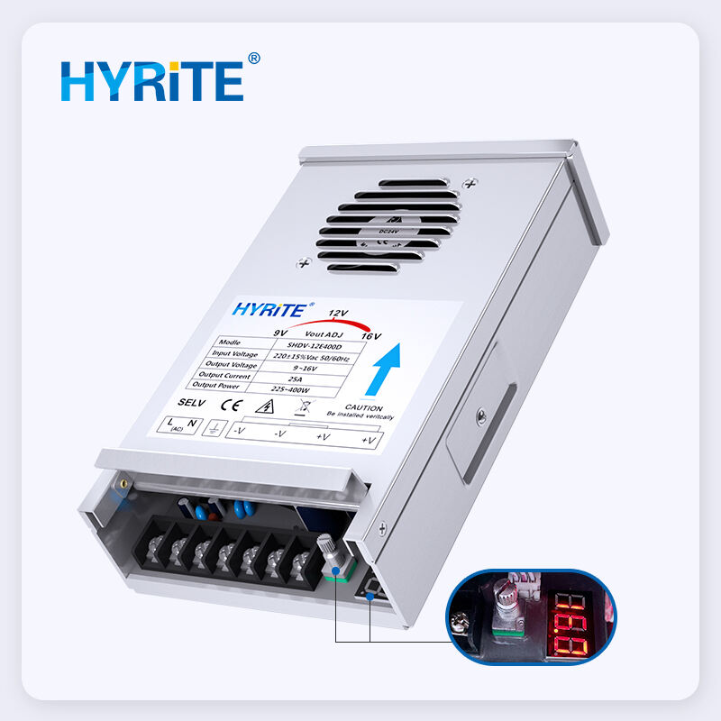 Adjustable LED Power Supply Indoor with Digital Meter, Rainproof with Fan, for LED Application with Brightness Control Requirement