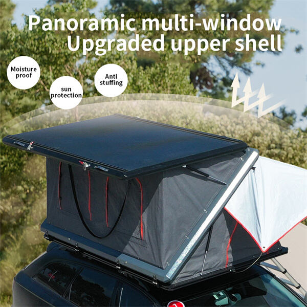 Transform your vehicle into a cozy home with a rooftop tent and annex attachment.