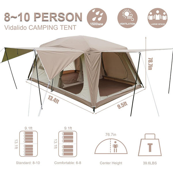 Aventura à Espera com a Família em uma Tenda de Ar para 8 Pessoas