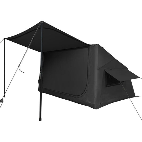 Das schwarze Aufblaszelt bietet genügend Platz für eine Vielzahl von Aktivitäten, was es perfekt für Camping, Veranstaltungen oder Outdoor-Treffen macht.