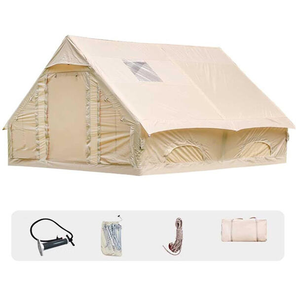 Geniet van ruimte binnenin je opblaasbare tent voor een comfortabele kampeerervaring.